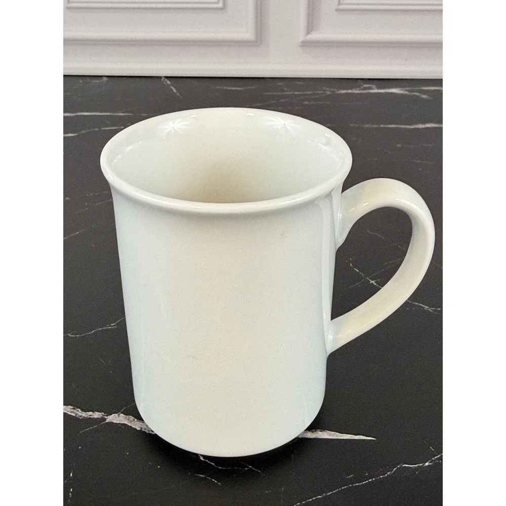 Sur La Table PAIR (2) White Ceramic Bistro Mugs